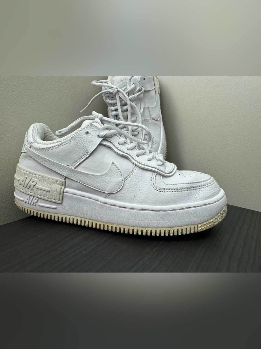 Nike Air Force 1 Shadow White Sneakers Size 7.5 - Picture 2 of 14